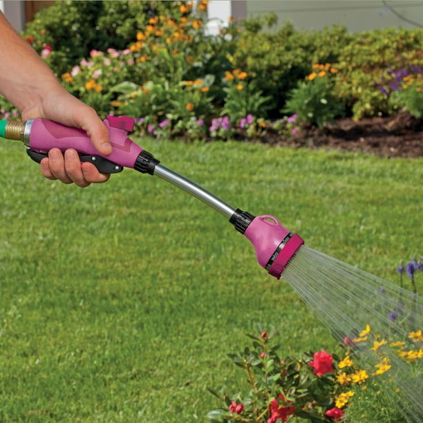 Sprout 8-Pattern 15" Watering Wand in Raspberry Red